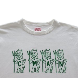 画像5: CUSHMAN クッシュマン 26866 Print T  "C M A N"  プリントT  30番双糸天竺 ミディアムウェイト バインダー仕上げ ワンウォッシュ フロントプリント 半袖Tシャツ コットン100％  日本製