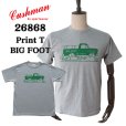 画像1: CUSHMAN クッシュマン 26868 Print T  "BIG FOOT"  プリントT  30番双糸天竺 ミディアムウェイト バインダー仕上げ ワンウォッシュ フロントプリント 半袖Tシャツ コットン100％  日本製 (1)