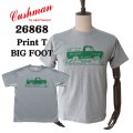 CUSHMAN クッシュマン 26868 Print T  "BIG FOOT"  プリントT  30番双糸天竺 ミディアムウェイト バインダー仕上げ ワンウォッシュ フロントプリント 半袖Tシャツ コットン100％  日本製