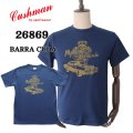 CUSHMAN クッシュマン 26869 Print T  "BARRA CUDA"  プリントT  30番双糸天竺 ミディアムウェイト バインダー仕上げ ワンウォッシュ フロントプリント 半袖Tシャツ コットン100％  日本製