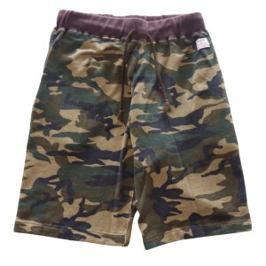 画像2: CUSHMAN クッシュマン 26872 MINU PILE SWEAT SHORTS  ミニパイル スウェットショーツ TIGER STRIPE タイガーストライプ WOOD LAND ウッドランド パイル カモ柄 迷彩柄 ミリタリー  コットン100％ 日本製 madeinjapan