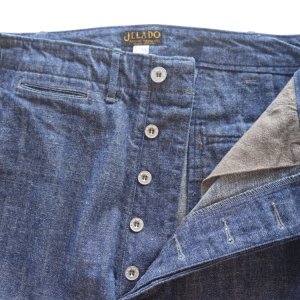 画像13: JELADO ジェラード AG94341DB 41 Denim Stencil デニムステンシル 10.5oz LAST RESORT DENIM 青タグ PW カスタムバージョン ディープサウスコットン 41DENIM TROUSER メタルボタン 41khaki made in japan