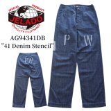 JELADO ジェラード AG94341DB 41 Denim Stencil デニムステンシル 10.5oz LAST RESORT DENIM 青タグ PW カスタムバージョン ディープサウスコットン 41DENIM TROUSER メタルボタン 41khaki made in japan