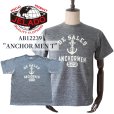 画像1: JELADO/ジェラード AB12239 Anchor Men Tee アンカーマン Tシャツ アスレチックブランド ライディングハイ 丸胴ボディアンカープリント 半ラバープリント チャコール地 リユースコットン ゆったりとしたサイズ感 日本製 (1)
