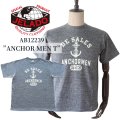 JELADO/ジェラード AB12239 Anchor Men Tee アンカーマン Tシャツ アスレチックブランド ライディングハイ 丸胴ボディアンカープリント 半ラバープリント チャコール地 リユースコットン ゆったりとしたサイズ感 日本製