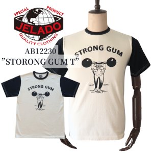 画像1: JELADO/ジェラード AB12230 Strong Gum Tee ストロングガム Tシャツ BASIC COLLECTION チューインガムメーカー ロゴプリント ツートンカラー 丸胴ボディ バインダー仕様 日本製