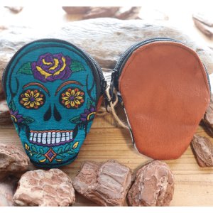 画像6: KC's ケイシイズ SKL001 MEXICAN SKULL POUCH メキシカンスカルポーチ オリジナル シュガースカル 骸骨 Day of the Dead 死者の日 ネイティブアメリカン 伝統文化 メキシコ雑貨 小物入れ 刺繍 小銭入れ