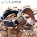 ARTBROWN アートブラウン NDB33002AB HARD BENDS LEATHER FIREMAN BELT ハード べンズレザー ファイヤーマンベルト 消防士 消防ホースクイックリリース UKサドルレザー 牛革 日本製 madeinjapan