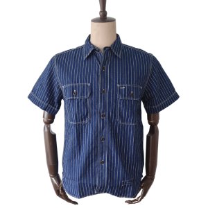 画像2: JELADO/ジェラード JP12123 JELADO Unionworkers S/S Shirt/ ジェラード ユニオンワーカーズシャツ WABASHストライプ 半袖シャンブレーシャツ 襟ダブルステッチ 身頃トリプルステッチ ユニオンチケット メタルボタン フラップポケット 日本製