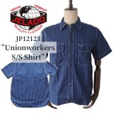 JELADO/ジェラード JP12123 JELADO Unionworkers S/S Shirt/ ジェラード ユニオンワーカーズシャツ WABASHストライプ 半袖シャンブレーシャツ 襟ダブルステッチ 身頃トリプルステッチ ユニオンチケット メタルボタン フラップポケット 日本製