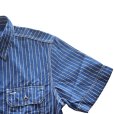 画像6: JELADO/ジェラード JP12123 JELADO Unionworkers S/S Shirt/ ジェラード ユニオンワーカーズシャツ WABASHストライプ 半袖シャンブレーシャツ 襟ダブルステッチ 身頃トリプルステッチ ユニオンチケット メタルボタン フラップポケット 日本製