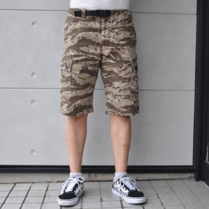 画像2: CUSHMAN クッシュマン x MATTSONS マットソンズ 62461 CARGO SHORT PANTS EASY WAIST カーゴショートパンツ イージーウエスト タイガーカモ レオパード アメカジ コットン100％ 日本製