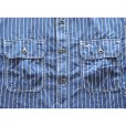 画像8: JELADO/ジェラード JP12123 JELADO Unionworkers S/S Shirt/ ジェラード ユニオンワーカーズシャツ WABASHストライプ 半袖シャンブレーシャツ 襟ダブルステッチ 身頃トリプルステッチ ユニオンチケット メタルボタン フラップポケット 日本製