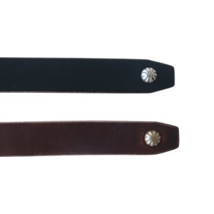 画像6: ARTBROWN アートブラウン VDB21166AB VGB21166AB Concho Belt コンチョベルト アンブレラスタッズ 帯幅20mm クロムエクセルレザー スタッズベルト ブラック チョコ エイジング 日本製 madeinjapan