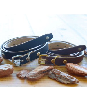 画像2: ARTBROWN アートブラウン VDB21166AB VGB21166AB Concho Belt コンチョベルト アンブレラスタッズ 帯幅20mm クロムエクセルレザー スタッズベルト ブラック チョコ エイジング 日本製 madeinjapan