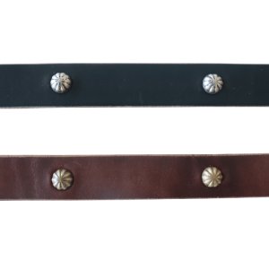 画像4: ARTBROWN アートブラウン VDB21166AB VGB21166AB Concho Belt コンチョベルト アンブレラスタッズ 帯幅20mm クロムエクセルレザー スタッズベルト ブラック チョコ エイジング 日本製 madeinjapan