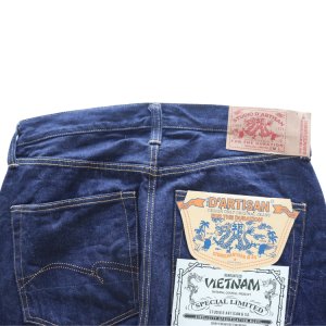 画像16: STUDIO D'ARTISAN ステュディオダルチザン D1909 ベトナム大戦ジーンズ 1960年代 「ベトナム大戦」モデル ペンキ仕様 タイガーストライプ迷彩 月桂樹ボタン ティアオフタグ 14oz レギュラーストレート ワンウォッシュ made in japan 国産ジーンズ
