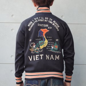 画像3: STUDIO D'ARTISAN ステュディオダルチザン 8192 "ベトジャージ"  ベトジャン モチーフトラックジャケット アメカジ仕様 トラックトップ ダブルジッパー しっかりとしたリブ レトロ ライトアウター