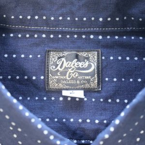 画像6: Dalee's & Co ダリーズアンドコー Calico.F...30s Calico SHIRT キャラコシャツ 1920年代 インディゴウォバッシュドレス&ワークスタイル チンストラップ 前立て裾フラップ ダブルカフス ONE WASH ワンウォッシュ 日本製 madeinjapan