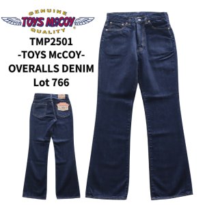 画像1: TOYS McCOY トイズマッコイ TMP2501 OVERALLS DENIM Lot 766 オーバーオールズデニム 「タクシードライバー」1970年代中期 ブーツカットジーンズ 14ozデニム アメカジ 日本製 madeinjapan