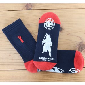 画像3: SAMURAI JEANS サムライジーンズ SJKS25-NEL 刺繍クルーソックス SAMURAI刺繍 ゴムプリント 滑り止め仕様 グッズ ソックス 靴下 日本製