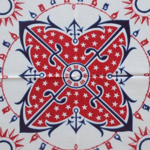 画像3: DELUXEWARE デラックスウエア DLA-005 U.S ANCHOR デラックスウエア リアルバンダナ 片耳使い 地染め抜染 旧式織機 1940年代 4辺中3辺が縫製始末 職人技術 本物品質 綿100％ 日本製