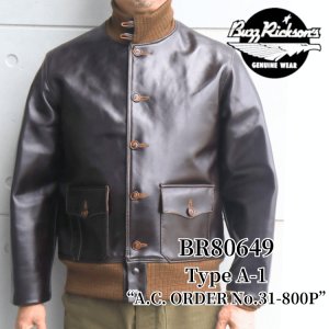 画像1: BUZZ RICKSON'S バズリクソンズ BR80649  Type A-1 “A.C. ORDER No.31-800P”  1927年 A-1 夏季用 フライトジャケット フルベジタブルタンニング ホースハイド ピグメント顔料