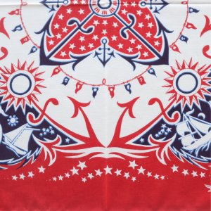 画像5: DELUXEWARE デラックスウエア DLA-005 U.S ANCHOR デラックスウエア リアルバンダナ 片耳使い 地染め抜染 旧式織機 1940年代 4辺中3辺が縫製始末 職人技術 本物品質 綿100％ 日本製