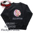 画像1: JELADO/ジェラード AB12201 ILLINOIS Flocky Pt Sweat フロッキープリントスウェット カラーフロッキー 職人手作業 アズマ編み機 丸胴 丸起毛加工 丸編みリブ 最終リリース 特別な一枚 フリーダムスリーブ (1)