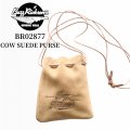 BUZZ RICKSON'S バズリクソンズ BR02877 COW SUEDE PURSE カウスエード レザーパース 巾着 M-43ブーツ ショルダーストラップ レザーコード 経年変化 エイジング 焼印 グッズ