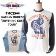 画像1: TOYS McCOY トイズマッコイ TMC2544 LONG SLEEVE TEE MARILYN MONROE "ANYTHING GOES TOUR" マリリンモンロー ロングスリーブTシャツ 長袖Yシャツ 2トーンカラー コットン 100% 日本製 (1)