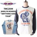 TOYS McCOY トイズマッコイ TMC2544 LONG SLEEVE TEE MARILYN MONROE "ANYTHING GOES TOUR" マリリンモンロー ロングスリーブTシャツ 長袖Yシャツ 2トーンカラー コットン 100% 日本製