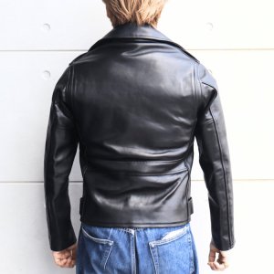 画像3: Bilt Buck by ATTRACTIONS ビルトバック バイ アトラクションズ Lot. 574 Horsehide Johnson Riders Jacket  ホースハイド ジョンソン ライダース ジャケット ダブルブレスト・モーターサイクルジャケット ダブルライダースジャケット
