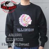 JELADO/ジェラード AB12201 ILLINOIS Flocky Pt Sweat フロッキープリントスウェット カラーフロッキー 職人手作業 アズマ編み機 丸胴 丸起毛加工 丸編みリブ 最終リリース 特別な一枚 フリーダムスリーブ