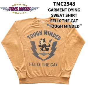 画像1: TOYS McCOY トイズマッコイ TMC2548 GARMENT DYING SWEAT SHIRT FELIX THE CAT "TOUGH MINDED" ガーメントダイ スウェットシャツ フィリックス 米海軍哨戒飛行隊 コットン 100% 後染め 日本製