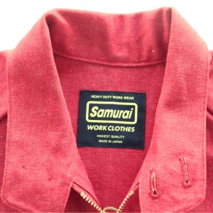 画像8: SAMURAI JEANS サムライジーンズ SWCJK25 刺繍入りスイングトップ 赤デニム Samurai Jeans All worldly things are transitory サムライジーンズ諸行無常 チェーン刺繍 Samurai WORK CLOTHESネーム 樹脂ボタン 日本製