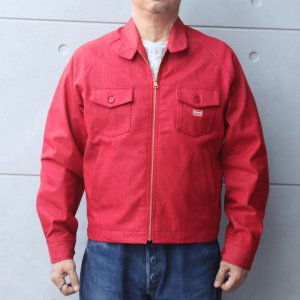 画像2: SAMURAI JEANS サムライジーンズ SWCJK25 刺繍入りスイングトップ 赤デニム Samurai Jeans All worldly things are transitory サムライジーンズ諸行無常 チェーン刺繍 Samurai WORK CLOTHESネーム 樹脂ボタン ワンウォッシュ 日本製