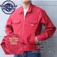 画像1: SAMURAI JEANS サムライジーンズ SWCJK25 刺繍入りスイングトップ 赤デニム Samurai Jeans All worldly things are transitory サムライジーンズ諸行無常 チェーン刺繍 Samurai WORK CLOTHESネーム 樹脂ボタン ワンウォッシュ 日本製 (1)