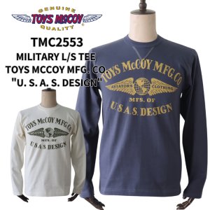 画像1: TOYS McCOY トイズマッコイ TMC2553 LONG SLEEVE TEE TOYS MCCOY MFG.CO."U.S.A.S.DESIGN" ロングスリーブTシャツ 長袖Tシャツ ロゴT コットン 100% 日本製