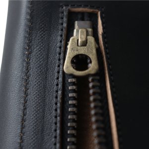 画像9: DAPPER'S ダッパーズ Lot,1794 Horsehide Double Flap Wallet ホースハイド ダブルフラップ ウォレットマリアム社 フルベジタブルタンニング 馬革 ジッパー WALDES社 30’sタイプ BRASS スナップボタン エイジング