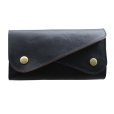 画像2: DAPPER'S ダッパーズ Lot,1794 Horsehide Double Flap Wallet ホースハイド ダブルフラップ ウォレットマリアム社 フルベジタブルタンニング 馬革 ジッパー WALDES社 30’sタイプ BRASS スナップボタン エイジング (2)