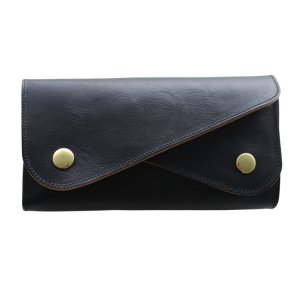 画像2: DAPPER'S ダッパーズ Lot,1794 Horsehide Double Flap Wallet ホースハイド ダブルフラップ ウォレットマリアム社 フルベジタブルタンニング 馬革 ジッパー WALDES社 30’sタイプ BRASS スナップボタン エイジング