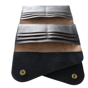 画像7: DAPPER'S ダッパーズ Lot,1794 Horsehide Double Flap Wallet ホースハイド ダブルフラップ ウォレットマリアム社 フルベジタブルタンニング 馬革 ジッパー WALDES社 30’sタイプ BRASS スナップボタン エイジング