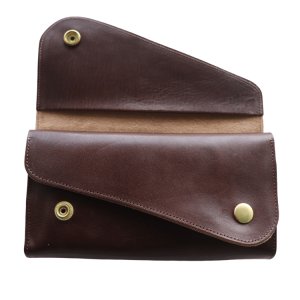 画像14: DAPPER'S ダッパーズ Lot,1794 Horsehide Double Flap Wallet ホースハイド ダブルフラップ ウォレットマリアム社 フルベジタブルタンニング 馬革 ジッパー WALDES社 30’sタイプ BRASS スナップボタン エイジング