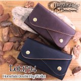 DAPPER'S ダッパーズ Lot,1794 Horsehide Double Flap Wallet ホースハイド ダブルフラップ ウォレットマリアム社 フルベジタブルタンニング 馬革 ジッパー WALDES社 30’sタイプ BRASS スナップボタン エイジング