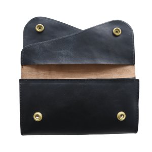 画像5: DAPPER'S ダッパーズ Lot,1794 Horsehide Double Flap Wallet ホースハイド ダブルフラップ ウォレットマリアム社 フルベジタブルタンニング 馬革 ジッパー WALDES社 30’sタイプ BRASS スナップボタン エイジング