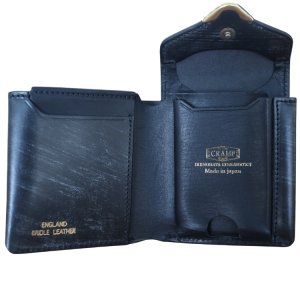 画像4: 池之端銀革店 Cramp Cr-928 UKブライドル ギャルソンスリムウォレット 大容量コインケース スリムウォレット ギャルソンコインポケット 2つ折りウォレット 最小クラス 収納力 ブライドルレザー  革製品 日本製