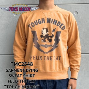 画像1: TOYS McCOY トイズマッコイ TMC2548 GARMENT DYING SWEAT SHIRT FELIX THE CAT "TOUGH MINDED" ガーメントダイ スウェットシャツ フィリックス 米海軍哨戒飛行隊 コットン 100% 後染め 日本製