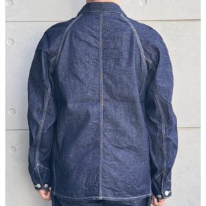 画像3: SAMURAI JEANS サムライジーンズ SJCA-SC01 サムライコットンデニムカバーオール 10oz セルビッチデニム 50‘ｓビンテージカバーオールベース ラグランスリーブ キナリ糸トリプルステッチ 巻縫い ワークウェア コットン柄 純銀鍍金 鉄製ボタン