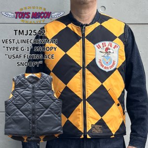 画像1: TOYS McCOY トイズマッコイ TMJ2542 VEST,LINECREWMAN "TYPE G-1" SNOOPY "USAF FLYING ACE SNOOPY" ベスト ラインクルーマン タイプG-1 スヌーピー USAF フライングエーススヌーピー リバーシブル仕様 保温性